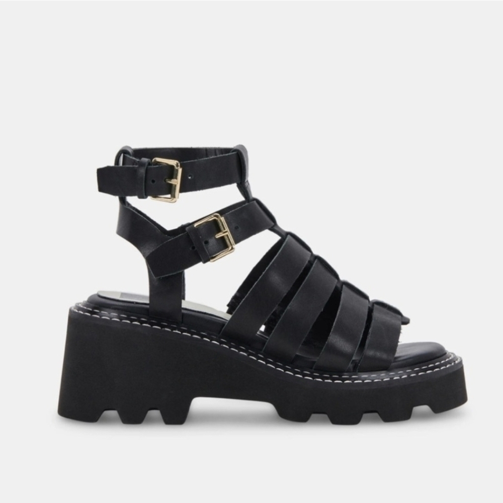 Dolce Vita  Galore Sandals In Black Strappy Platform Sandals